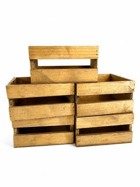 Ashland Wooden Crate in Warm Brown Finish 5 pcs